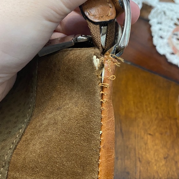 Patchwork Suede Leather Bag in Tan and Brown - Picture 6 of 9